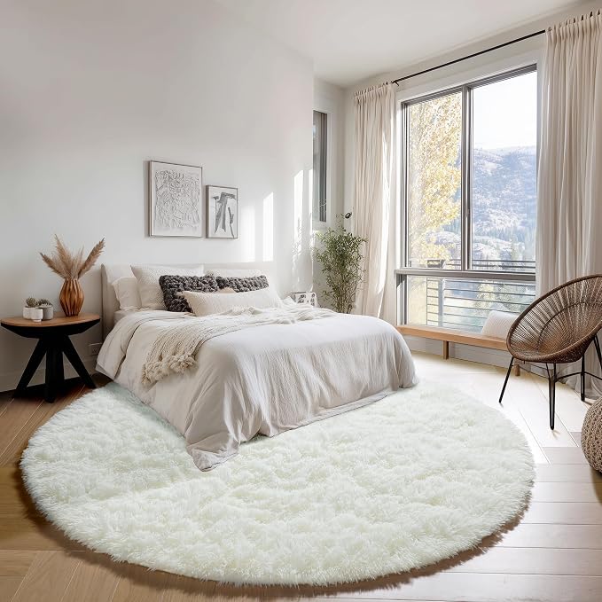 ONASAR Cream White Round Rugs 8ft - Image 3