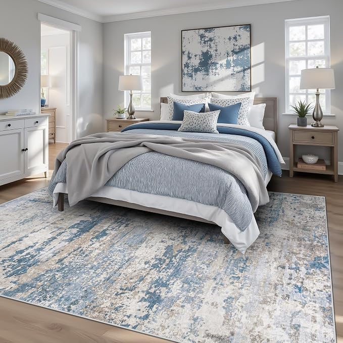 pmtsns Area Rugs 6x9 for Living Room: Washable Rug Modern Abstract Neutral Soft - Image 2
