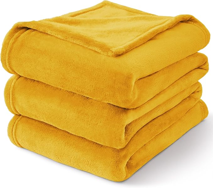 BEDELITE Fleece Blanket Twin Size Yellow Throw Blanket - Image 8