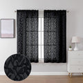 Lecloud Leia 2 Panels Sheer Black Curtains by Lecloud
