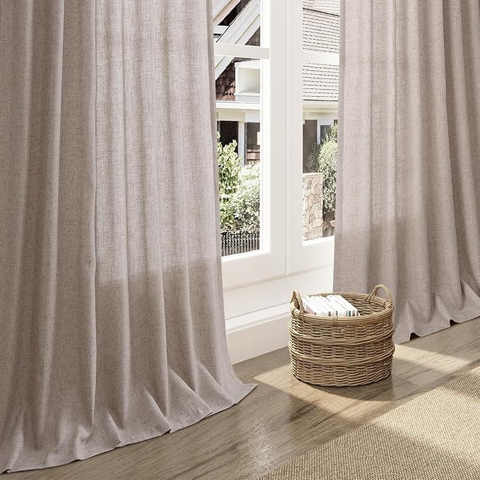 Brownish Grey Linen Curtains 84 Inches Long - Image 6