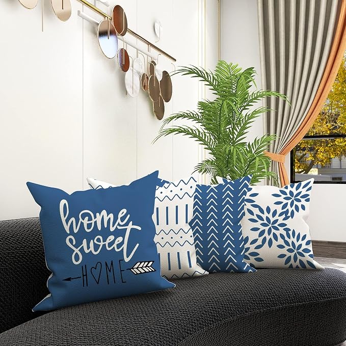 YCOLL Pillow Covers 20x20 Set of 4, Modern Sofa Throw Pillow Cover, Decorative - Image 6