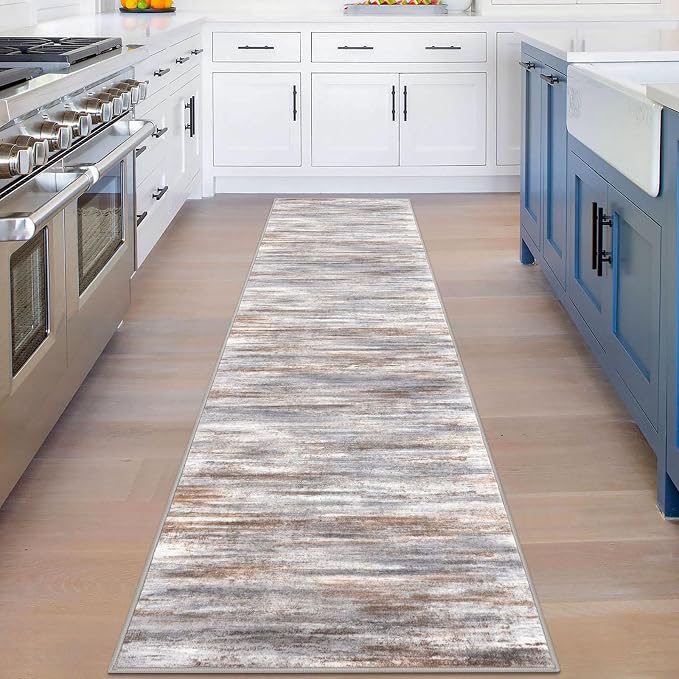KOZYFLY Modern Abstract Hallway Runner Rug, 2x8 Kitchen Rugs Non-Slip Washable - Image 3