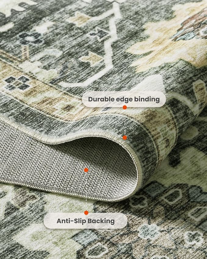AMADA HOMEFURNISHING 8x10 Washable Area Rug, Low-Profile Large Area Rug - Image 6