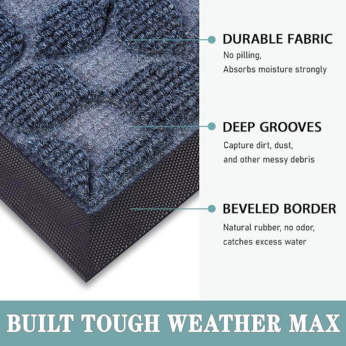 Bulijojo Sturdy Front Entrance Doormats, Durable Heavy Duty Welcome Mat - Image 3