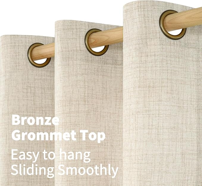 YoungsTex Linen Kitchen Window Curtains 48 Inch Length - Image 6