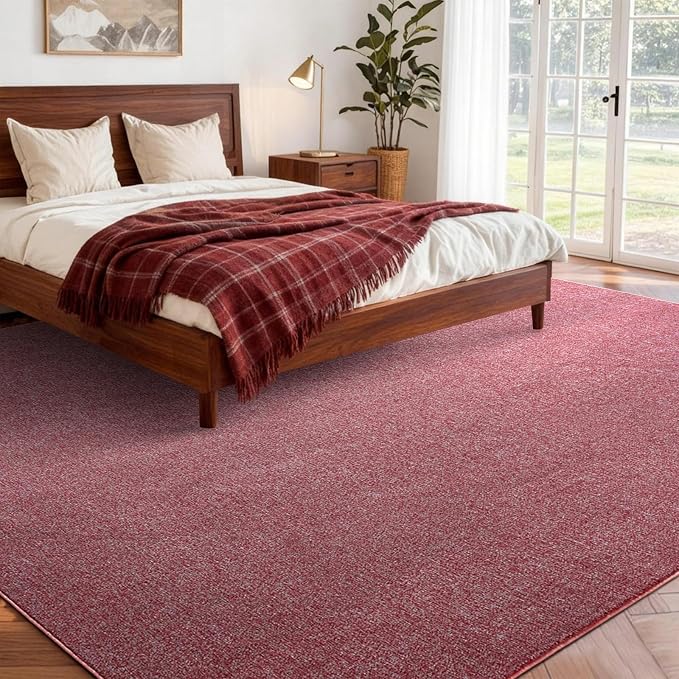 FinRèc 6x9 Washable Area Rugs for Bedroom Living Room, Low Pile Thin Rug Solid - Image 2