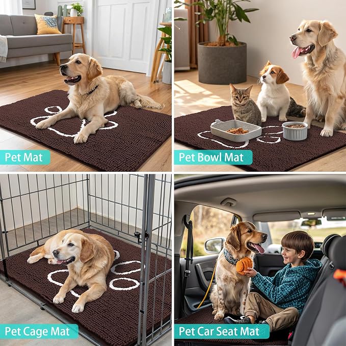 Smiry Dog Door Mat for Muddy Paws, Absorbent Dirt Trapper Non Slip Quick Dry - Image 8