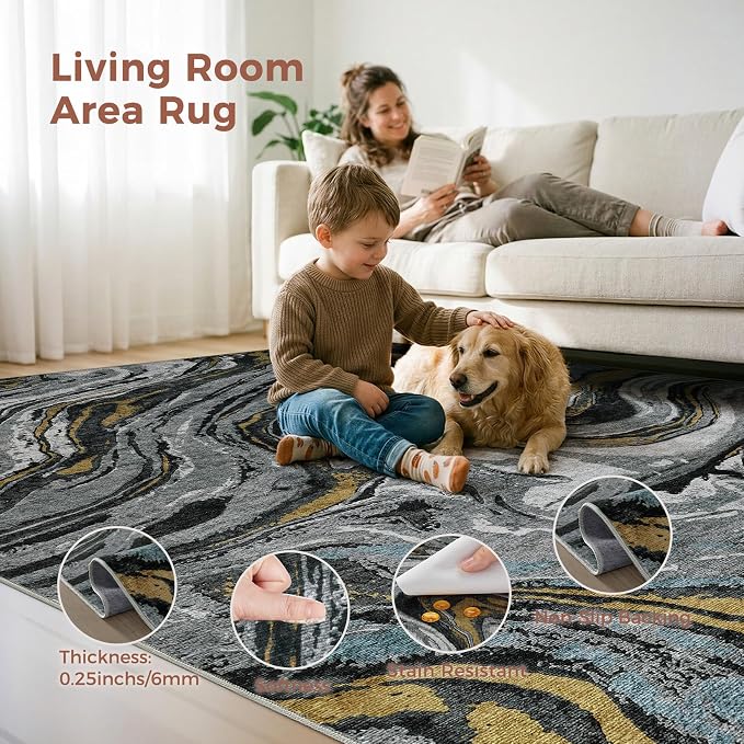 DMOYEST 6x9 Area Rug for Living Room - Image 2