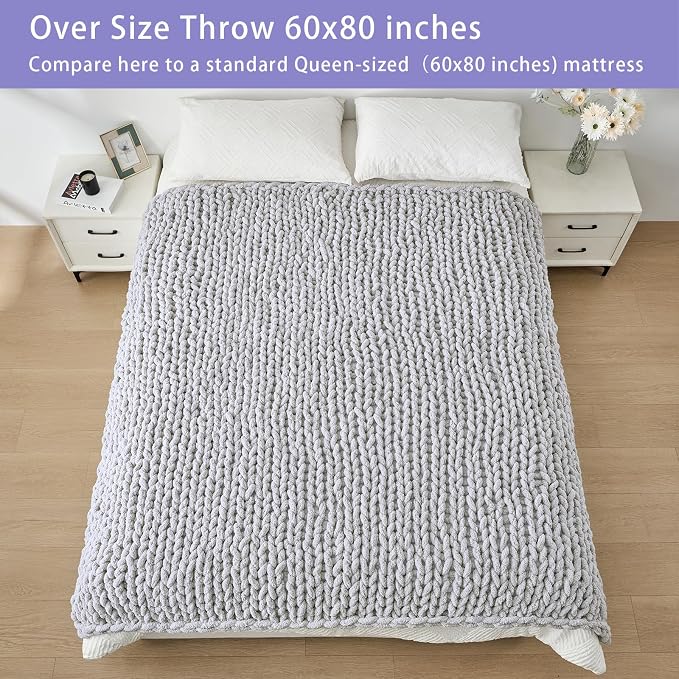 Bigacogo Chunky Knit Throw Blanket - Image 5