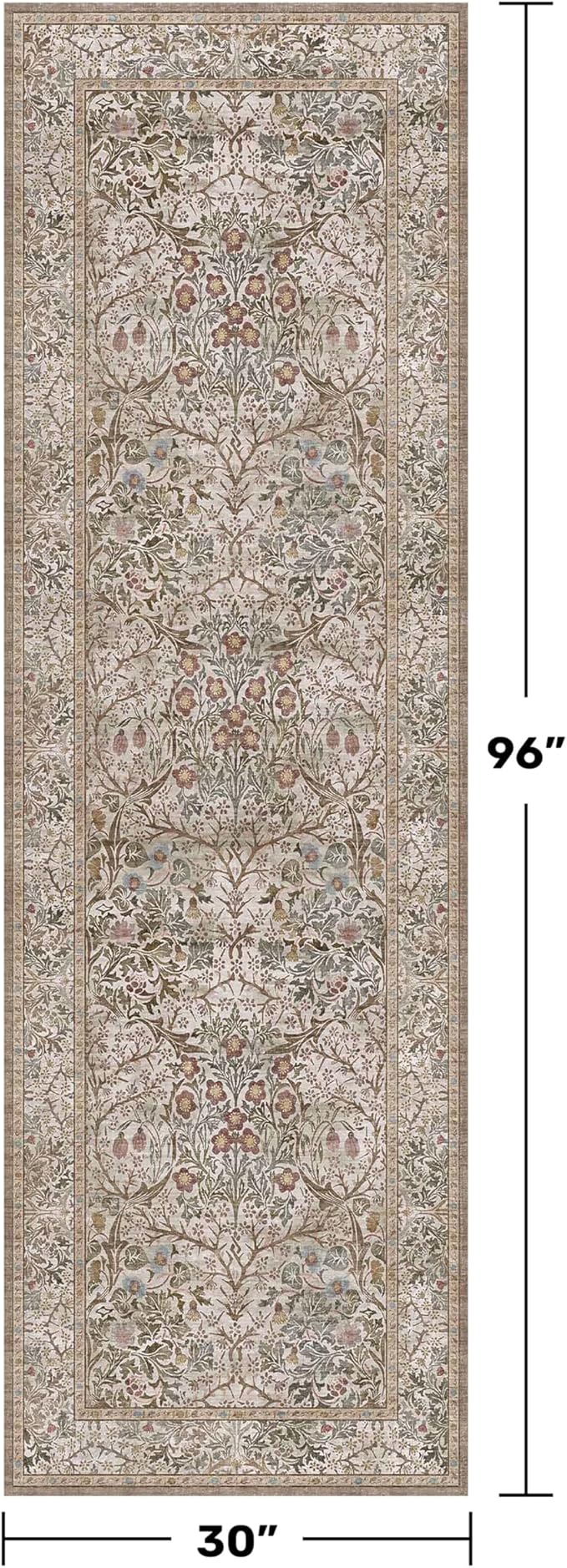 Moss Green 2'6" x 8' Runners for Hallways Non Slip, Extra Long Floor Runner for - Image 2