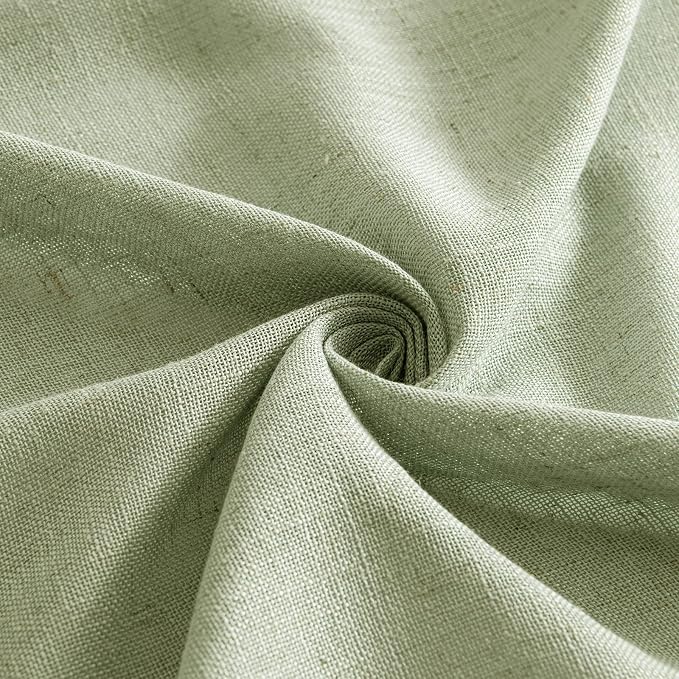 MIULEE Sage Green Linen Curtains 96 Inch Long - Image 8