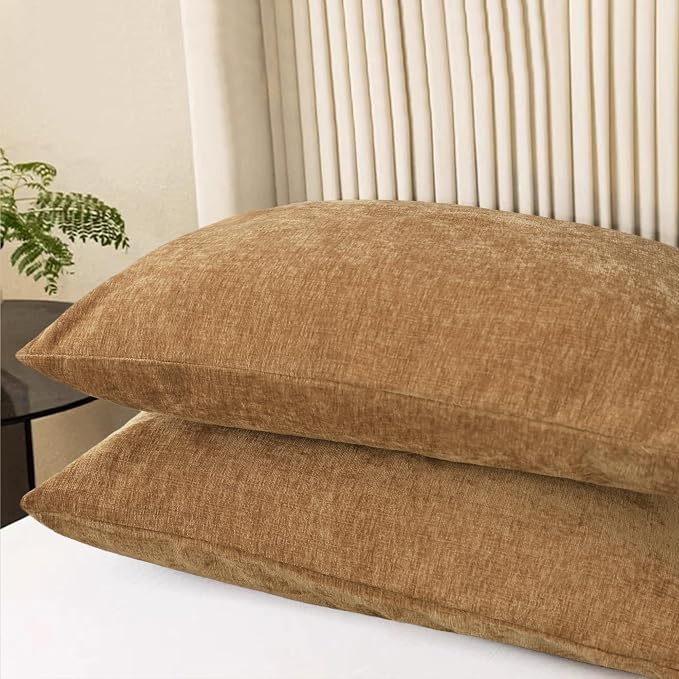 CaliTime Throw Pillow Covers Decorative 20 X 26 Inches Pack of 2 Cozy Chenille - Image 3