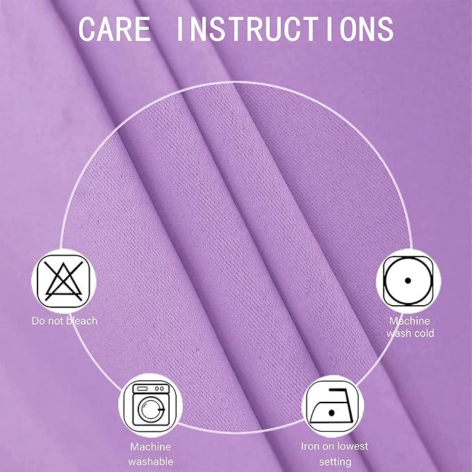 LEMOMO Lavender Blackout Curtains 52 x 54 Inch Length/Set of 2 Curtain - Image 4