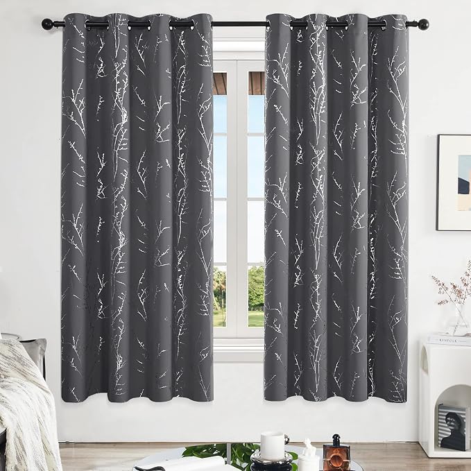 Deconovo Grey Blackout Curtains, Thermal Insulated Soundproof Drapes, 52 x 72 - Image 2