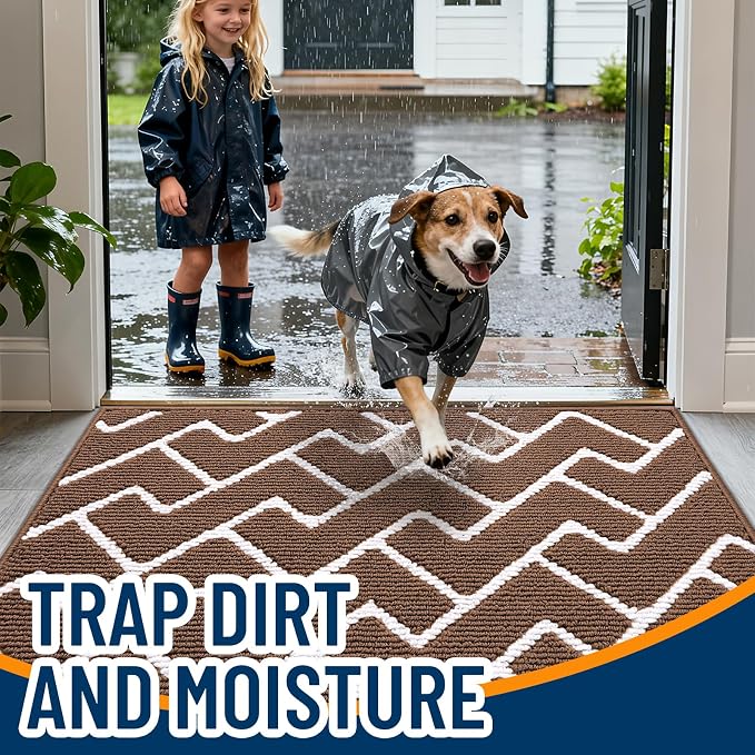 OLANLY Front Door Mat, Non-Slip Rubber Backing, Dirt Resistant and Absorbent - Image 2
