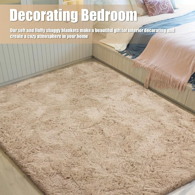 Shag Area Rug for Bedroom 4x6, Soft Fuzzy Rug Non-Shedding Indoor Plush Carpet - Image 6