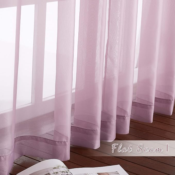 NICETOWN Bedroom Sheer Curtains 63 inch Length - Image 6