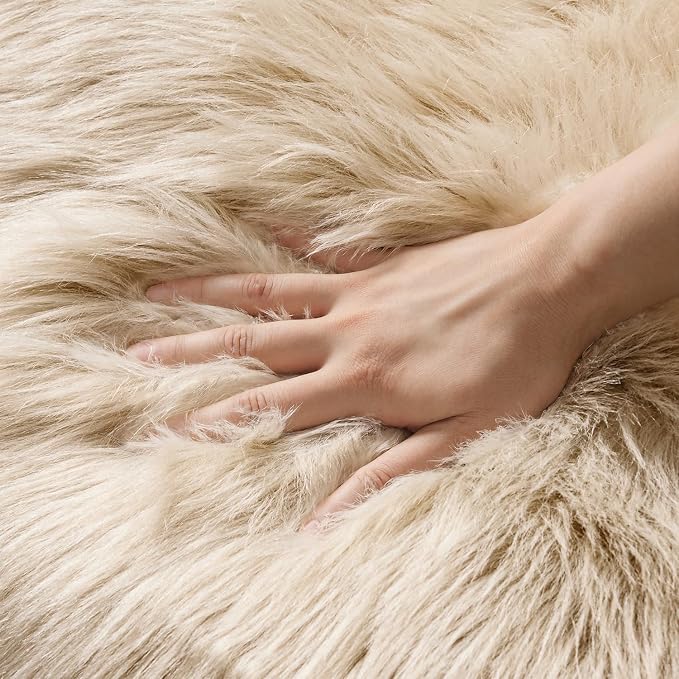 MIULEE Luxury Super Soft Fluffy Area Rug Faux Fur Sheepskin Rug Decorative - Image 5