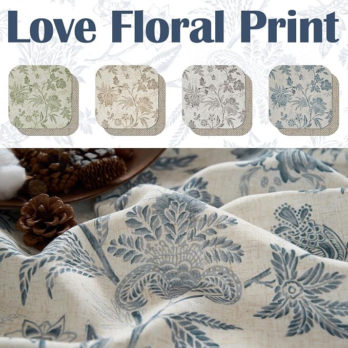 jinchan Floral Valance Curtain Linen Kitchen Valance - Image 7
