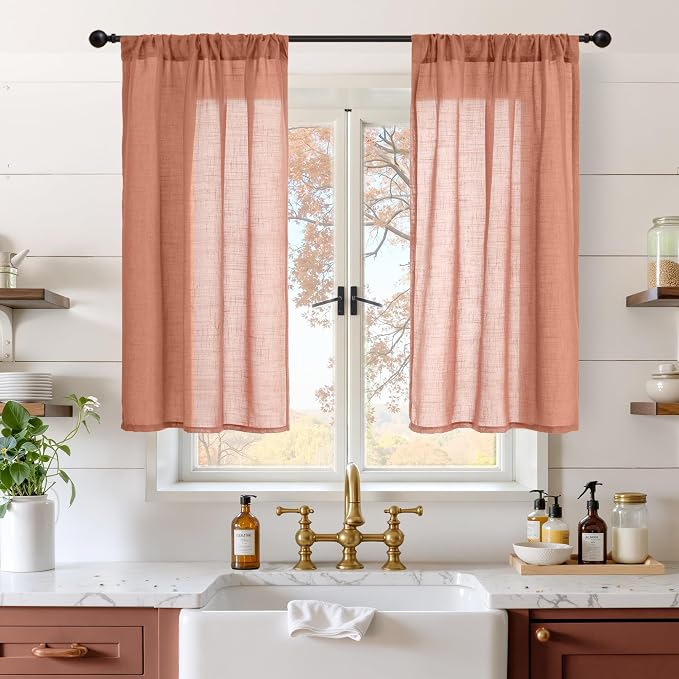 BGment Linen Short Curtains 40 Inch Length by BGment