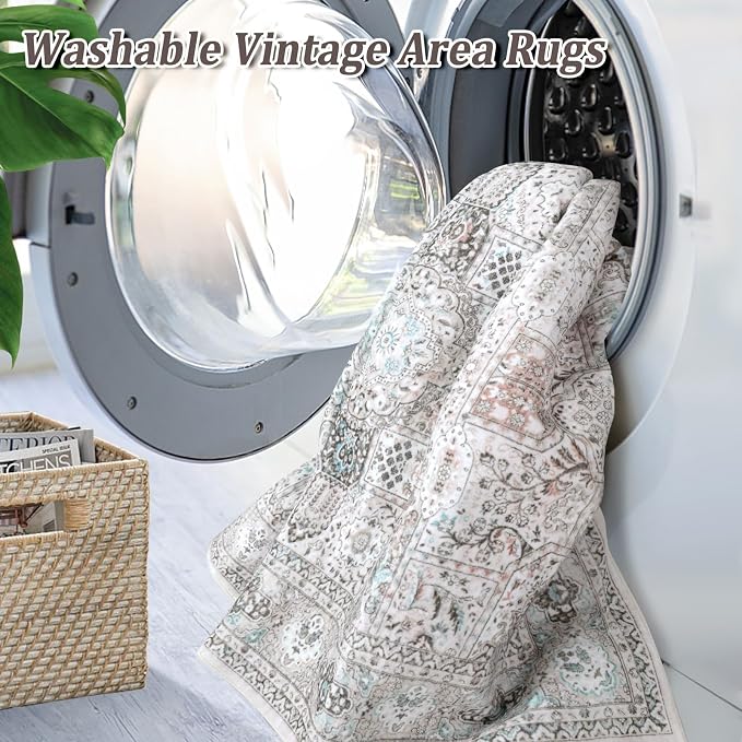 8x10 Extra Large Area Rug Living Room, Modern Neutral Washable Boho Area Rug - Image 3