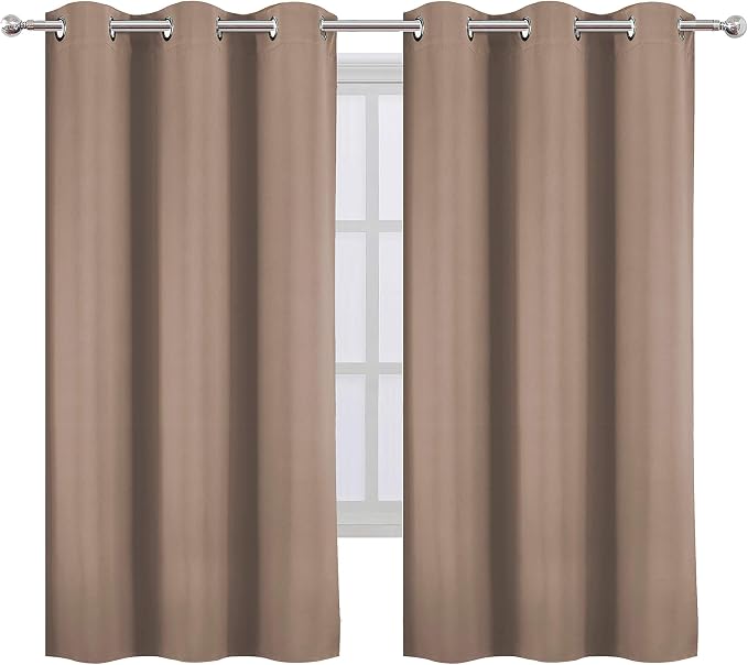 LEMOMO Cappuccino Blackout Curtains 42 x 63 Inch Length/Set of 2 Curtain - Image 2