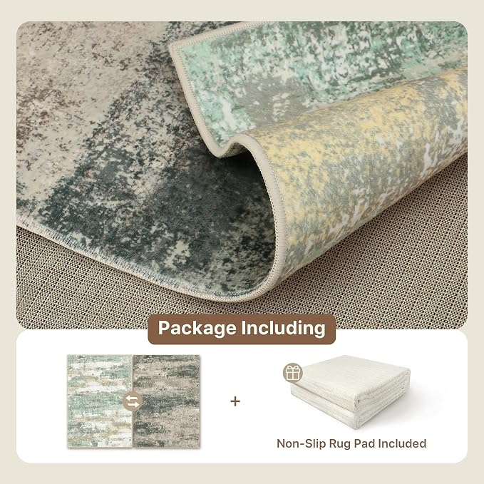 BEIMO Reversible 2x3 Rugs for Entryway Kitchen Bathroom, Modern Abstract - Image 4
