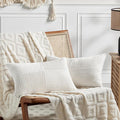 Fancy Homi 2 Packs Cream White Long Lumbar Decorative Throw Pillow Covers 16x24 by Fancy+Homi