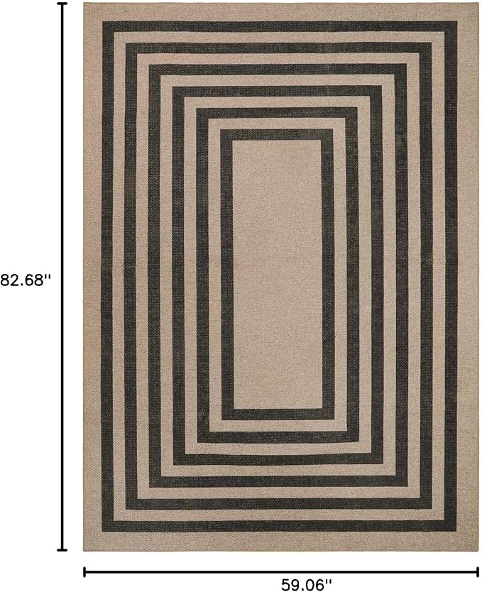 Lahome Enfys Modern Geometric Easy Jute Dining Room Rug, 5x7 Modern Rugs - Image 2