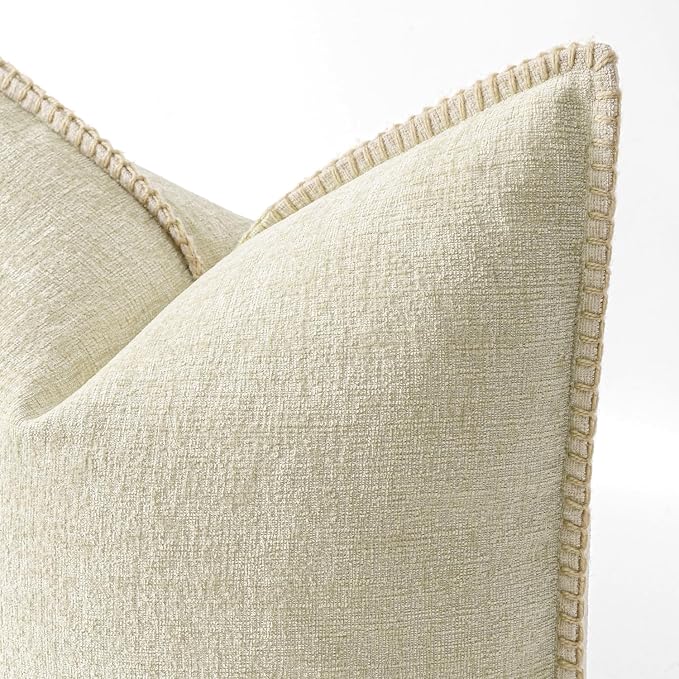 MIULEE Decorative Lumbar Throw Pillow Covers 12x20 Inch Cream White 2 Pack | - Image 2