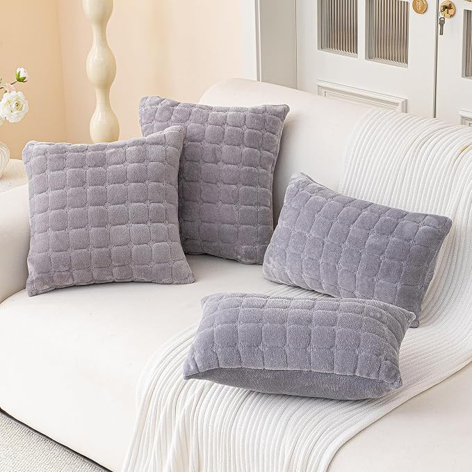 Velvet Throw Pillow Covers 12×20 Inch Decorative Pillows Cover Neutral Soft - Image 2