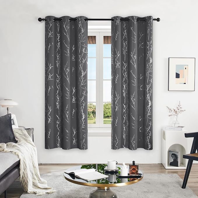 Deconovo Blackout Curtains Grey, Thermal Insulated Soundproof Drapes, 42 x 72 - Image 2