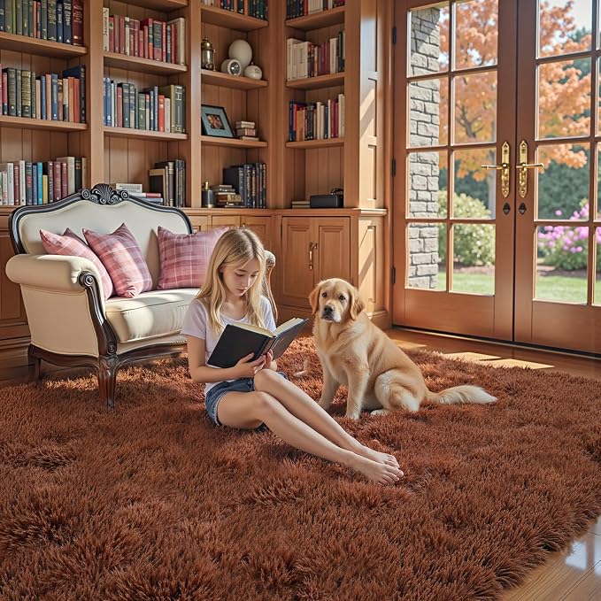 Rugs for Living Room 6x9, Alfombras para Salas Shag Large Plush Soft Area Rug - Image 4