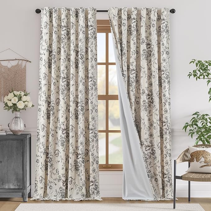 jinchan Blackout Floral Curtains by JINCHAN