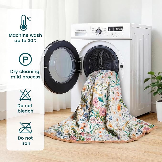 MSGKV The Boho Layer: 60"x80" Cotton Throw Blanket – Full Size - Image 6