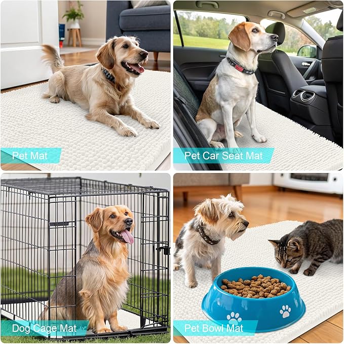 OLANLY Dog Door Mat for Muddy Paws 47x17, Absorbs Moisture and Dirt, Absorbent - Image 7