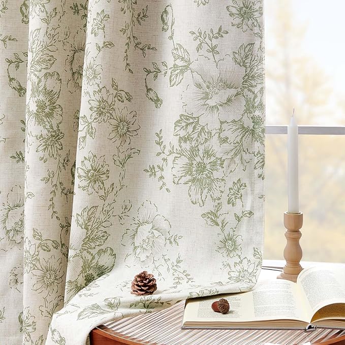 jinchan Blackout Floral Curtains - Image 3