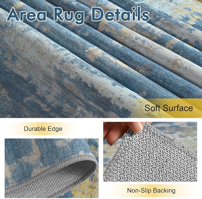 8x10 Ft Large Area Rugs for Living Room, Soft Non-Slip Washable Rugs Modern - Image 5