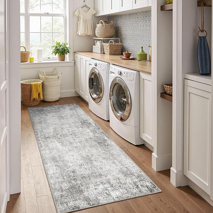 Washable Area Rugs 2'x6' Non-Slip Modern Abstract Soft - Image 2