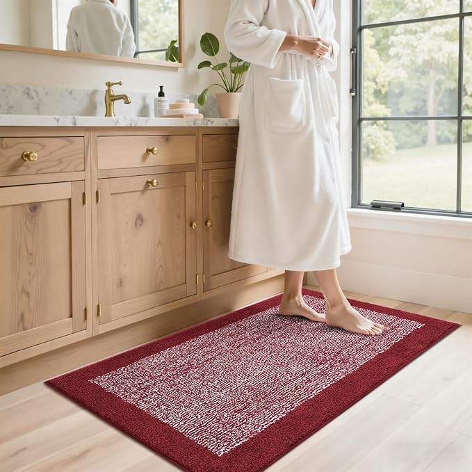 48x24 Long Bathroom Rugs Washable Non Slip, Soft Absorbent Quick Dry Mats - Image 3