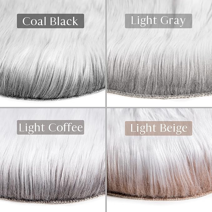 Ashler Faux Fur Rug, Fluffy Shaggy Area Rug Ultra Soft 2 x 3 Feet Sheepskin Fur - Image 7