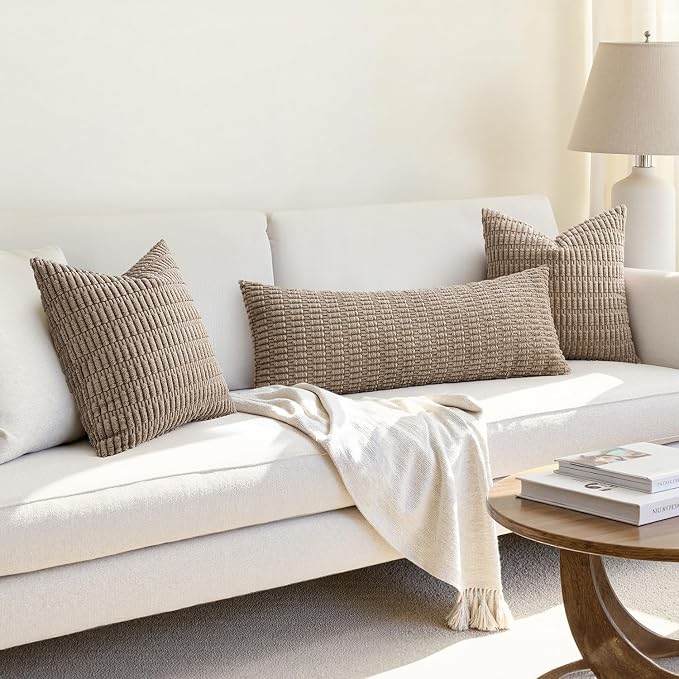 MIULEE Pack of 1 Light Brown Long Body Lumbar Decorative Throw Pillow Cover - Image 4