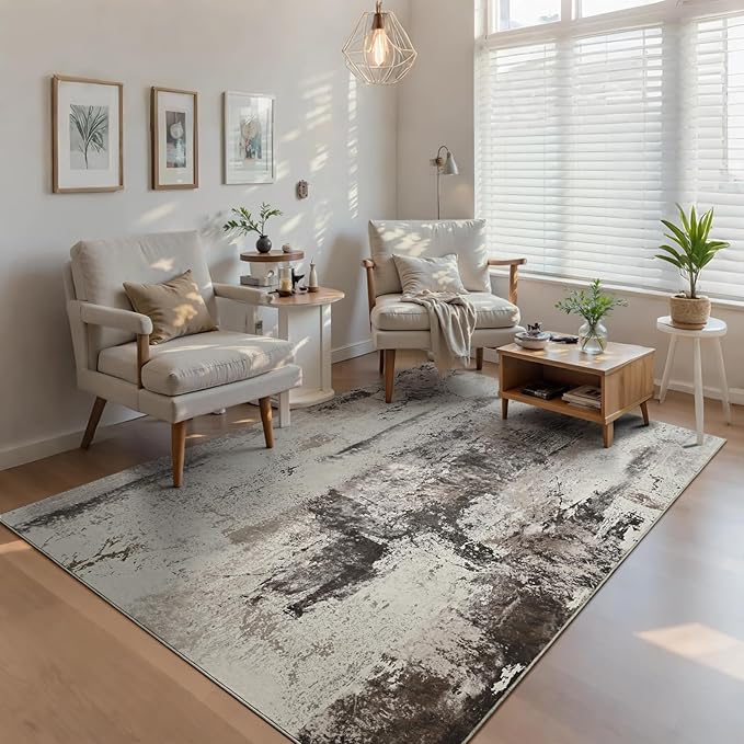 Ompaa Living Room Rug 5x8 Coffee Area Rug Machine Washable Boho Rug Non Slip - Image 4