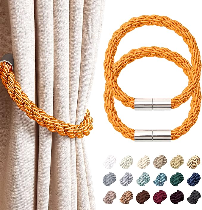 NICEEC 2 Pack Strong Magnetic Curtain Tiebacks Modern Simple Style Drape Tie by NICEEC