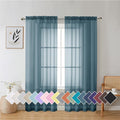 Aiyufeng Dusty Blue Sheer Curtains 72 Inch Length 2 Panels Set, Light Filtering by Aiyufeng