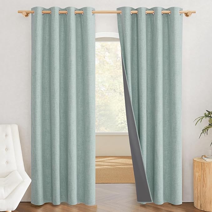 NICETOWN 100% Absolutely Blackout Linen Curtains by NICETOWN