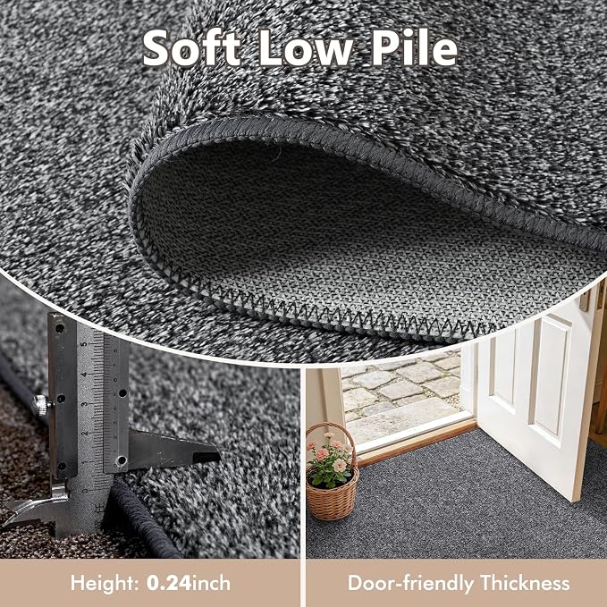 2x8 Black/White Runner Rug Washable Non-Slip - Image 4