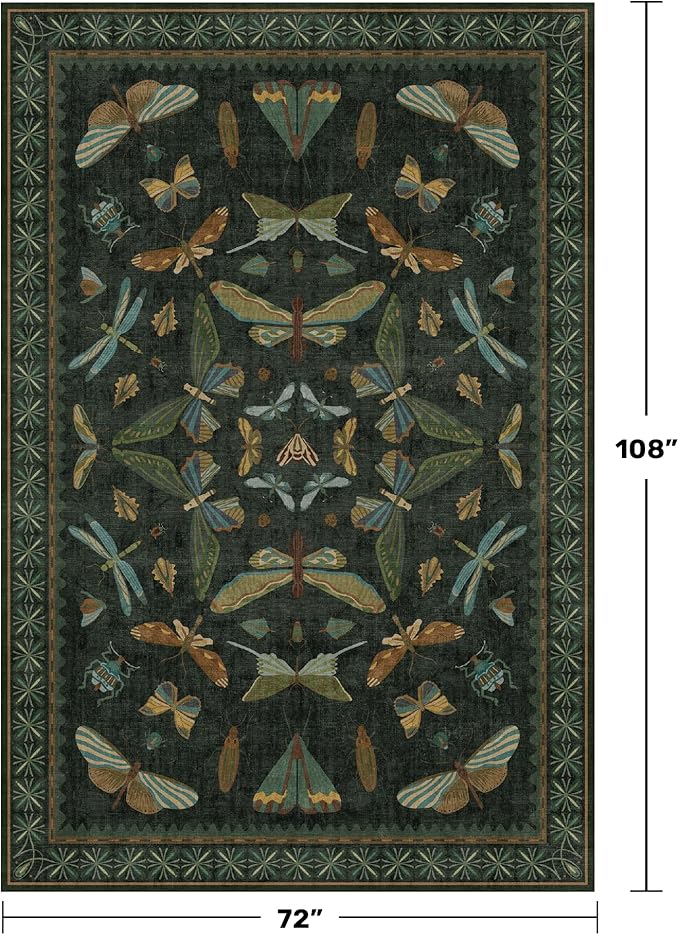 6x9 Dark Green Area Rugs for Dining Room - Image 2