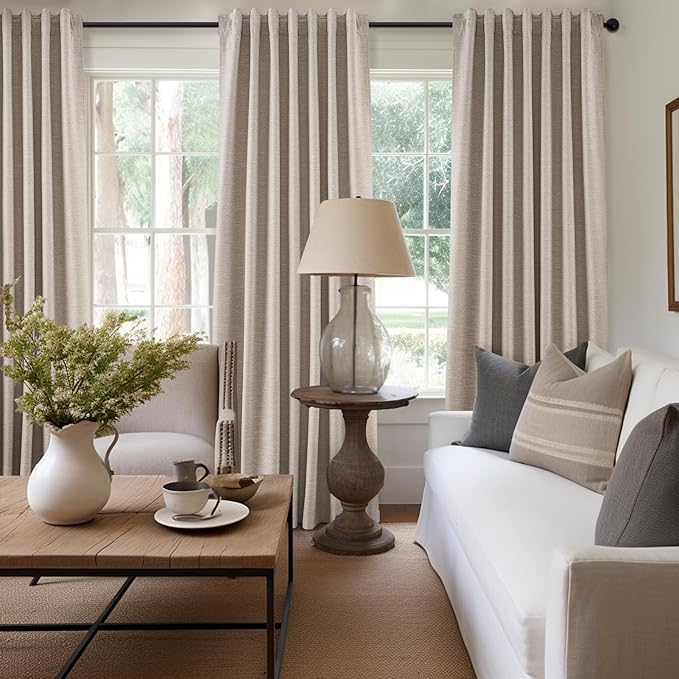 Topfinel 108 Inch Curtains 2 Panel Set Boho Brown Modern Decorative Dark Out - Image 2